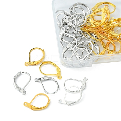 60Pcs 3 Colors Brass Leverback Earring Findings KK-FS0001-16-1