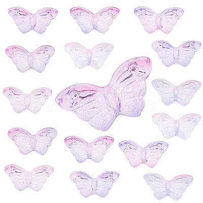 Two Tone Transparent Spray Painted Glass Beads GLAA-SC0001-58B-1