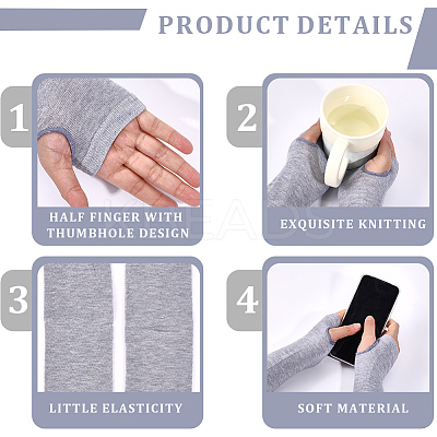 4 Pairs Acrylic Fiber Yarn Knitting Fingerless Gloves AJEW-DJ0001-58E-1
