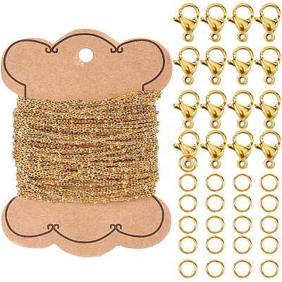 DIY 304 Stainless Steel Cable Chain Necklaces Making Kits DIY-SC0027-82-1