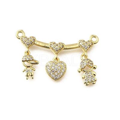 Brass Micro Pave Cubic Zirconia Pendants KK-Q066-15B-G-1