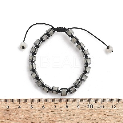 Adjustable Natural & Synthetic Gemstone and Non-magnetic Synthetic Hematite Braided Bead Bracelets BJEW-Z090-01-1