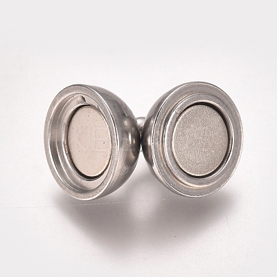 Tarnish Resistant 201 Stainless Steel Magnetic Clasps with Loops STAS-I137-07B-P-1
