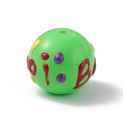 Opaque Painted Glass Beads GLAA-B001-01E-1