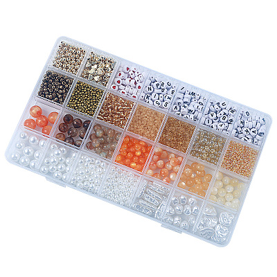DIY 28 Style Resin & Acrylic & ABS Beads Jewelry Making Finding Kit DIY-NB0012-03I-1