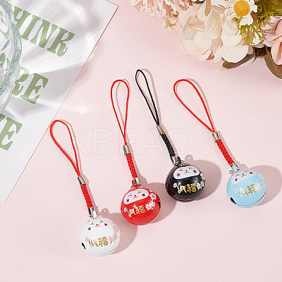 4Pcs 4 Colors Japanese Style Brass Lucky Cat Pendant Decoration HJEW-GO0001-10-1