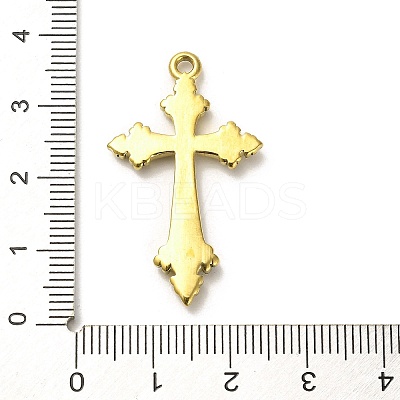 304 Stainless Steel Enamel with Cubic Zirconia Pendant FIND-WH0161-29AG-1