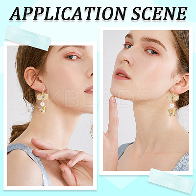 40Pcs Transparent Painless Prevent Allergy Resin Ball Stud Earring Findings KY-BBC0001-01-1