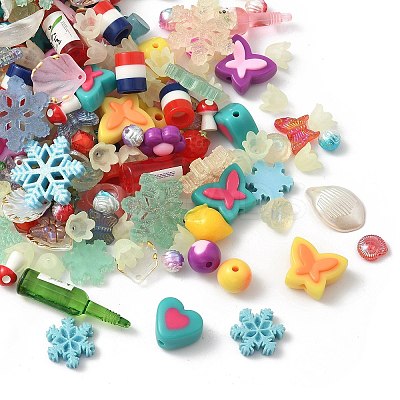 Opaque Resin Beads & Pendants RESI-XCP0001-10-1