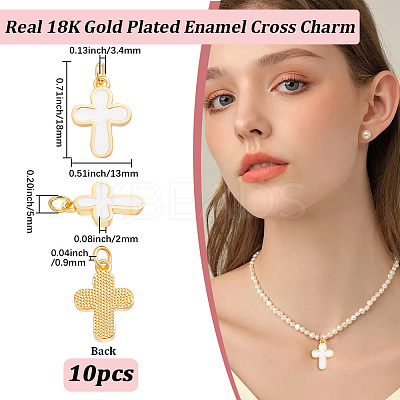 10Pcs Brass Enamel Pendants KK-BBC0029-22-1