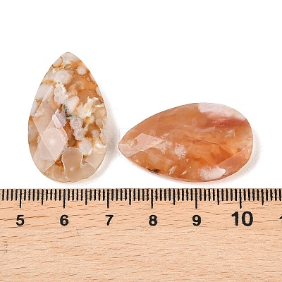 Natural Cherry Blossom Agate Pendants G-K381-09-1