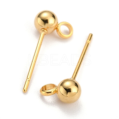 304 Stainless Steel Ball Post Stud Earring Findings LS-X-STAS-Z035-01G-C-1