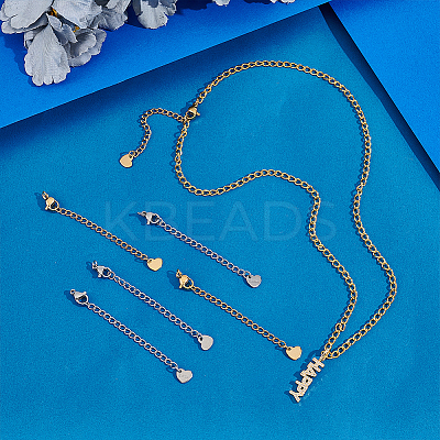 20Pcs 2 Colors 304 Stainless Steel Curb Chain Extender STAS-UN0060-86-1