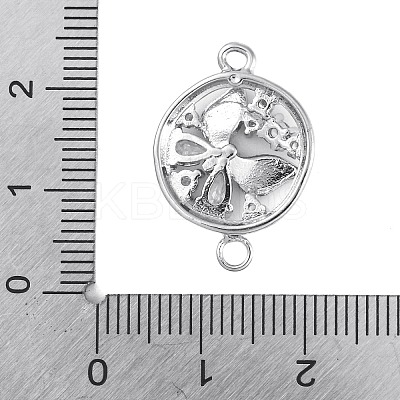 Brass Pave Clear Cubic Zirconia Connector Charms KK-Z066-08P-1