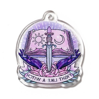 Halloween Printed Acrylic Pendants MACR-G059-04H-1