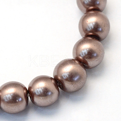 Baking Paint Pearlized Glass Pearl Round Bead Strands X-HY-Q330-8mm-78-1