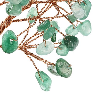 Natural Green Aventurine Chips Tree of Life Decorations DJEW-C016-02N-1