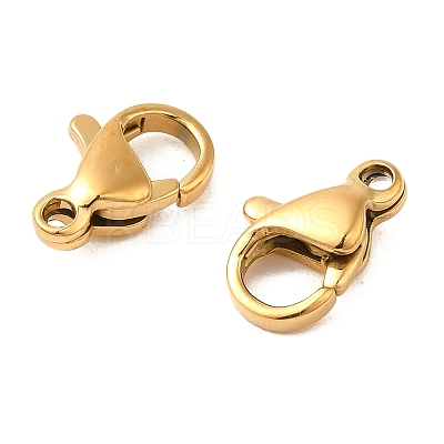 Ion Plating(IP) 304 Stainless Steel Lobster Claw Clasps STAS-AB10-G-01-1