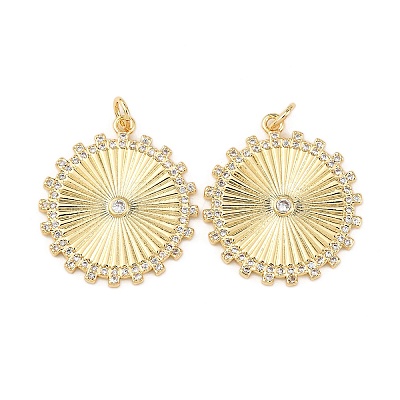Brass Micro Pave Cubic Zirconia Pendants KK-K408-20G-1
