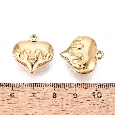 304 Stainless Steel Heart Pendants STAS-T067-43G-1