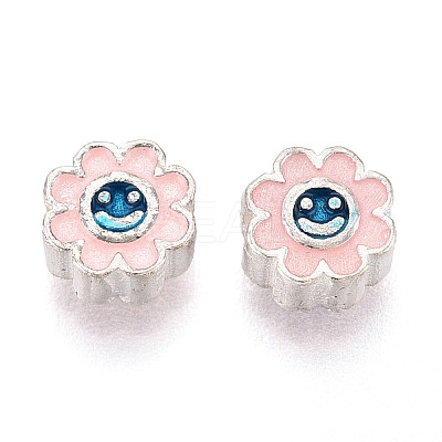 925 Sterling Silver Enamel Beads STER-T008-36C-1