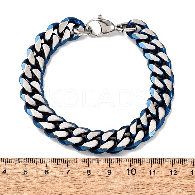 304 Stainless Steel Cuban Link Chain Bracelets for Men Women BJEW-C124-04B-01-1