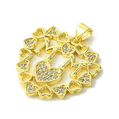Mother's Day Brass Micro Pave Cubic Zirconia Pendants KK-H472-04G-02-1