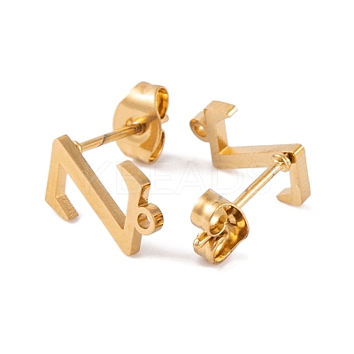Ion Plating(IP) 304 Stainless Steel Stud Earrings FIND-Q103-01Z-G-1