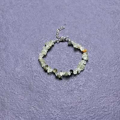 Natural Prehnite Chip Beaded Bracelets for Women IW6789-58-1