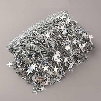 Sparkle Polyester Tassel Lace Trims OCOR-WH0071-023A-1