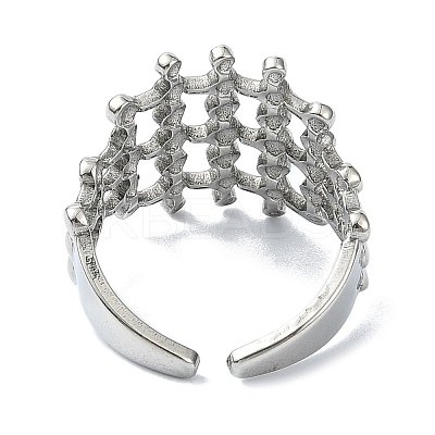 304 Stainless Steel Cuff Rings for Women RJEW-M019-18P-1