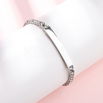 304 Stainless Steel Rhinestone Cup Chain Bracelets BJEW-G753-02P-03-1