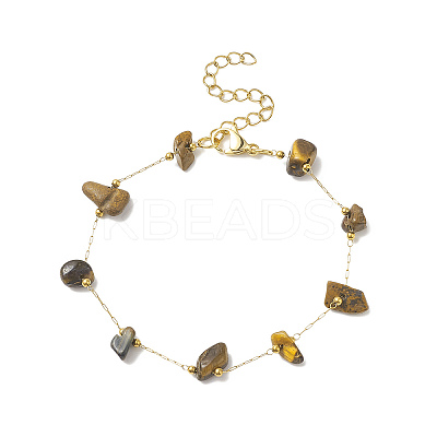Natural Mixed Gemstone Chips Beaded Bracelet BJEW-JB09941-1