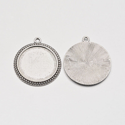 Flat Round Tibetan Style Pendant Cabochon Settings LS-TIBE-C067kg-01AS-NR-1