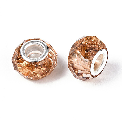Transparent Resin Rondelle European Beads RESI-N044-01D-1