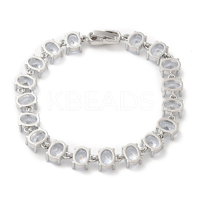 Clear Cubic Zirconia Tennis Bracelet BJEW-M296-01P-1