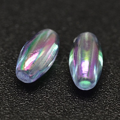 AB Color Plated Rice Electroplated Eco-Friendly Transparent Acrylic Beads PACR-I002-M-1