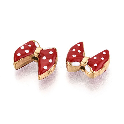 Ion Plating(IP) 304 Stainless Steel Enamel Beads STAS-N114-23K-G-1