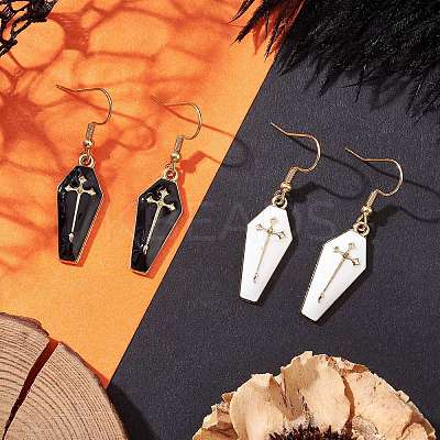 2 Pairs Alloy Enamel Dangle Earrings EJEW-JE06530-1