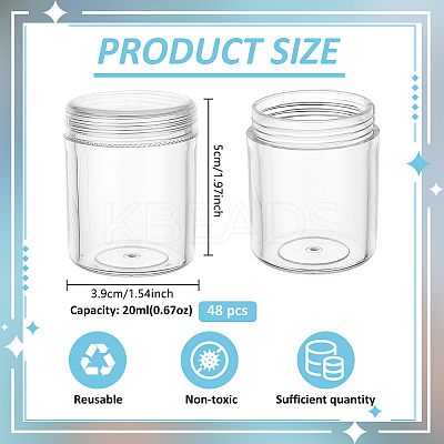 48Pcs Column Plastic Bead Containers CON-BC0008-03-1