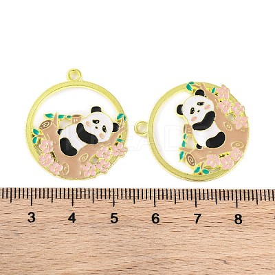 Golden Plated Alloy Enamel Pendants ENAM-Z017-08G-01-1
