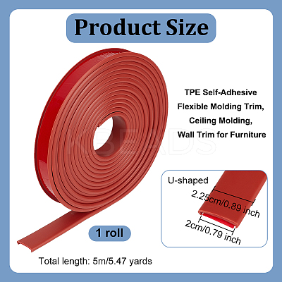 TPE Self-Adhesive Flexible Molding Trim DIY-WH0578-82C-02-1