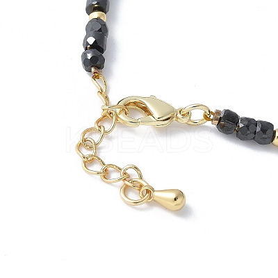 Faceted Rondelle Cubic Zirconia Beaded Bracelet Making KK-F892-26G-1