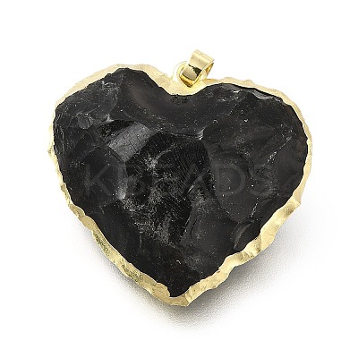 Natural Obsidian Pendants G-P487-04G-1