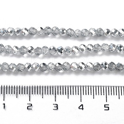 Half Plated Faceted Rondelle Glass Bead Strands EGLA-S095-3mm-03-1