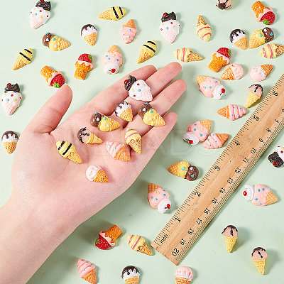 50Pcs 10 Styles Resin Decoden Cabochons RESI-CJ0001-230-1