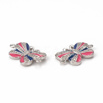 Brass Micro Pave Cubic Zirconia Connector Charms KK-E068-VB407-2-1