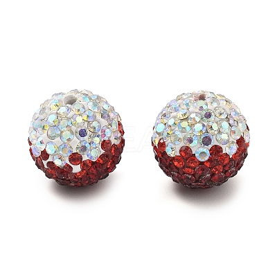 Gradient Color Design Polymer Clay Rhinestone Beads CLAY-NH0001-03E-1