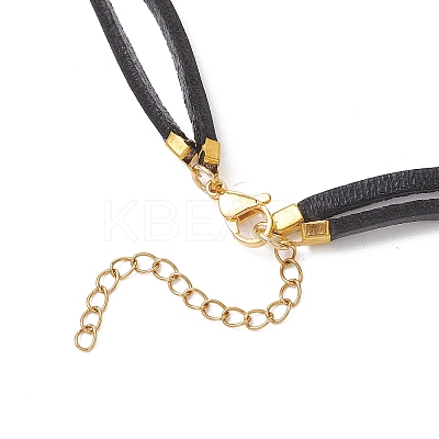 2Pcs 2 Colors Cowhide Leather Cord Double Layer Necklace Making AJEW-JB01355-1