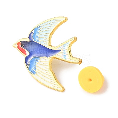 Golden Bird Enamel Pins JEWB-K031-01A-G-1